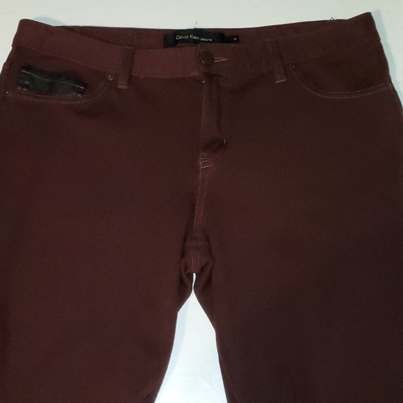 Calvin Klein Jeans woman's 14 maroon Jegging jeans - Picture 3 of 5